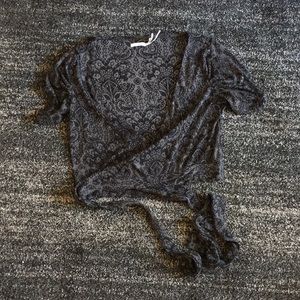 Kimchi Blue Cropped Paisley Wrap Sweater